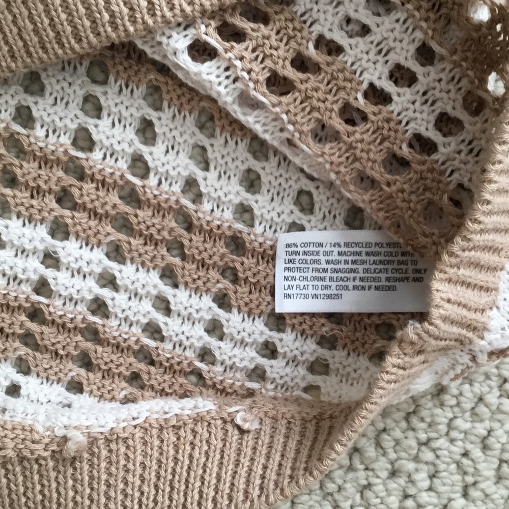 a new day Women's Tan and White Knit Sweater Vest - Picture 3 of 3